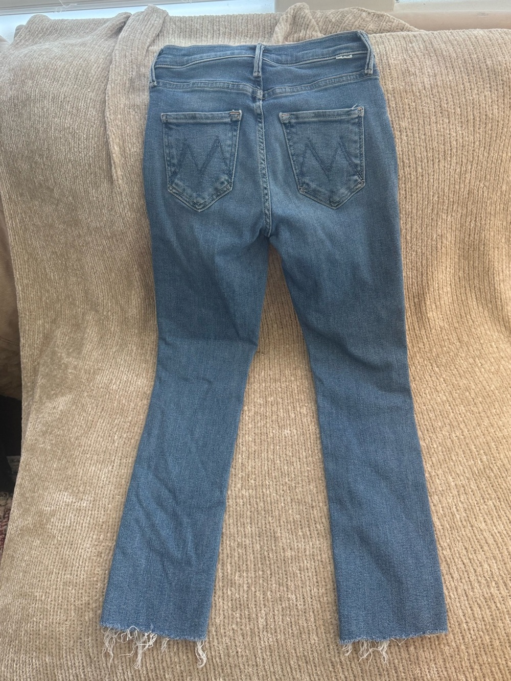 MOTHER Denim the Mid Rise Dazzler Ankle Fray Jeans